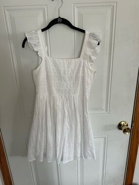 miami White Ruffle Strap Mini Dress
